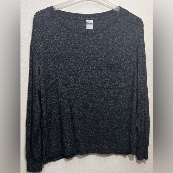 Stars above Sweaters - EUC Stars Above Black Gray Round Neck Pullover Lightweight Sweater w/ Pocket L